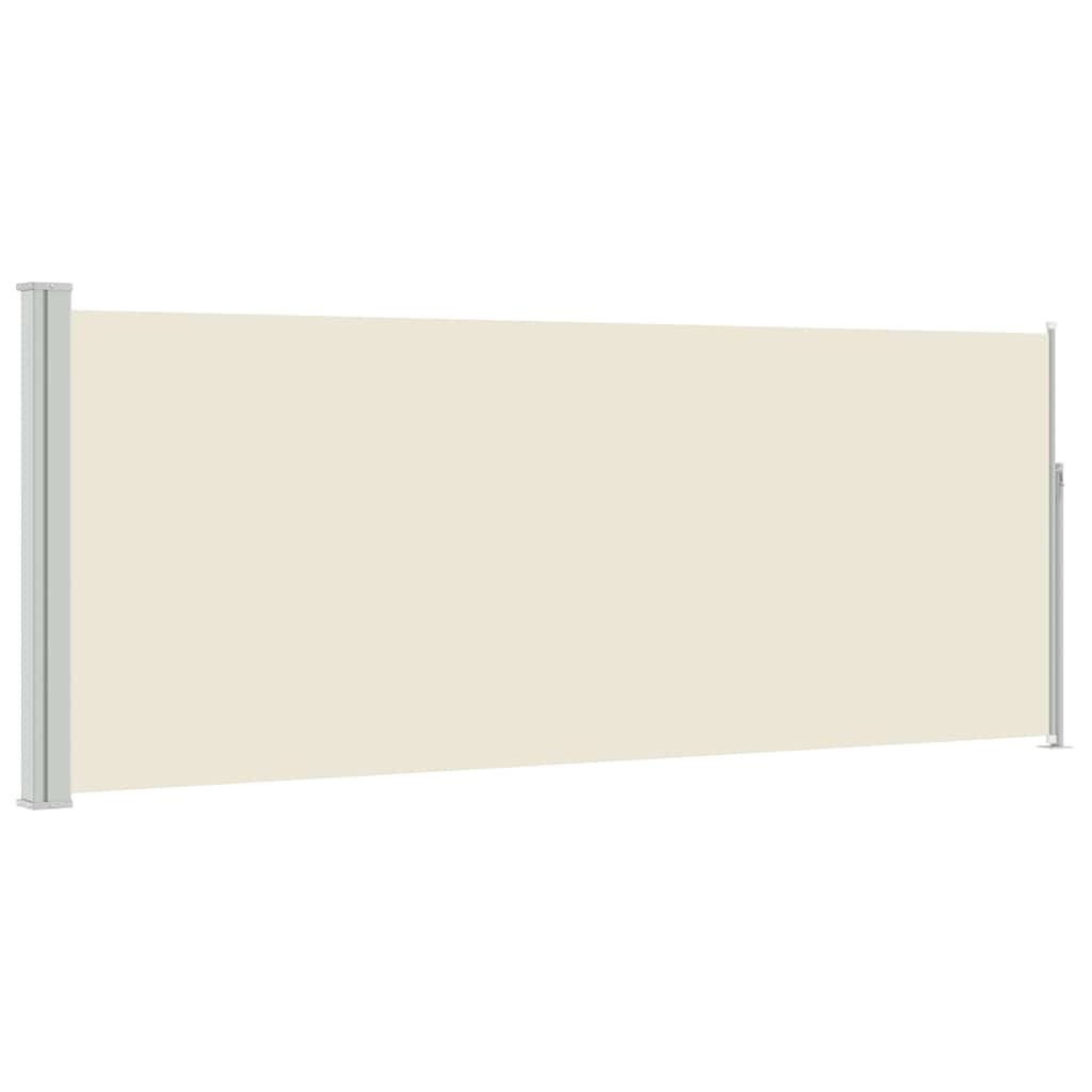 sammenrullelig sidemarkise 117x314 cm cremefarvet