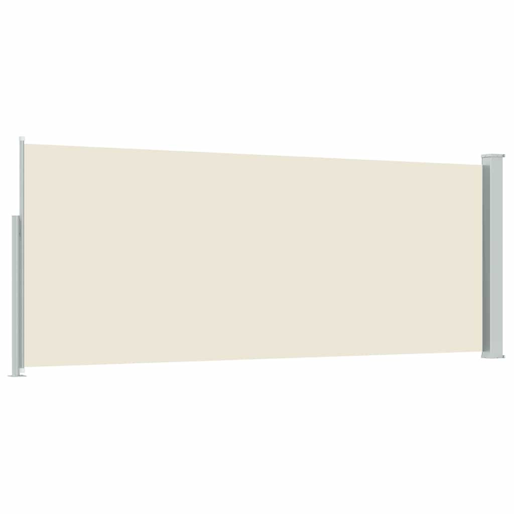 sammenrullelig sidemarkise 117x314 cm cremefarvet