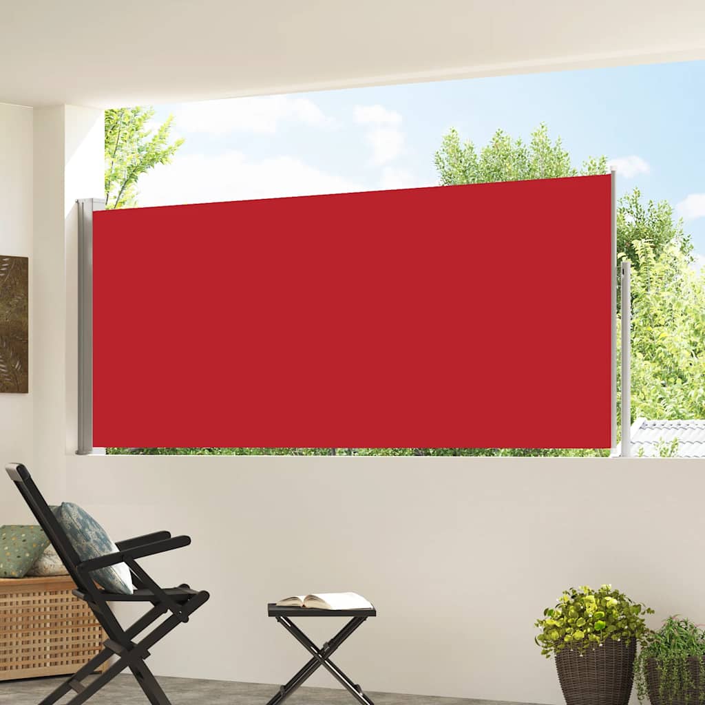 sammenrullelig sidemarkise 117x314 cm rød