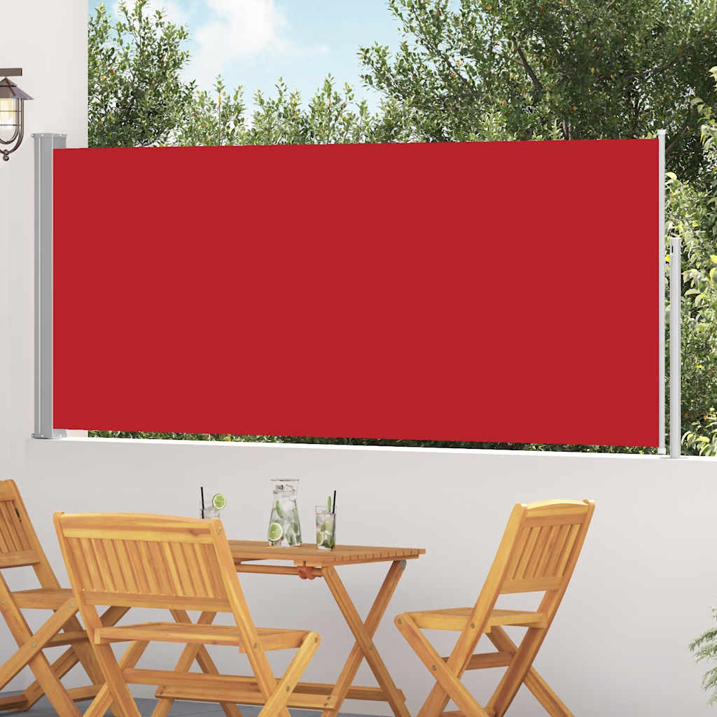 sammenrullelig sidemarkise 117x314 cm rød