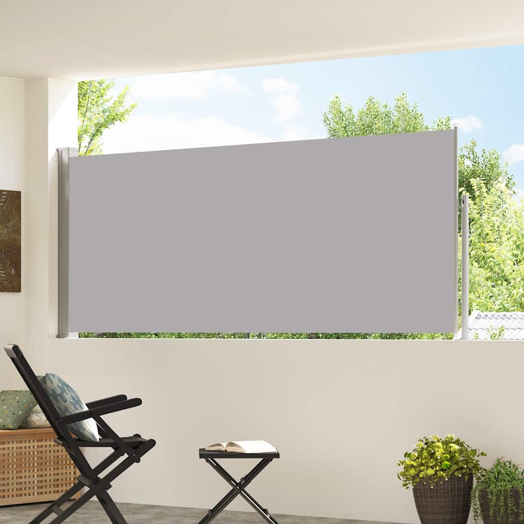 sammenrullelig sidemarkise 117x314 cm grå