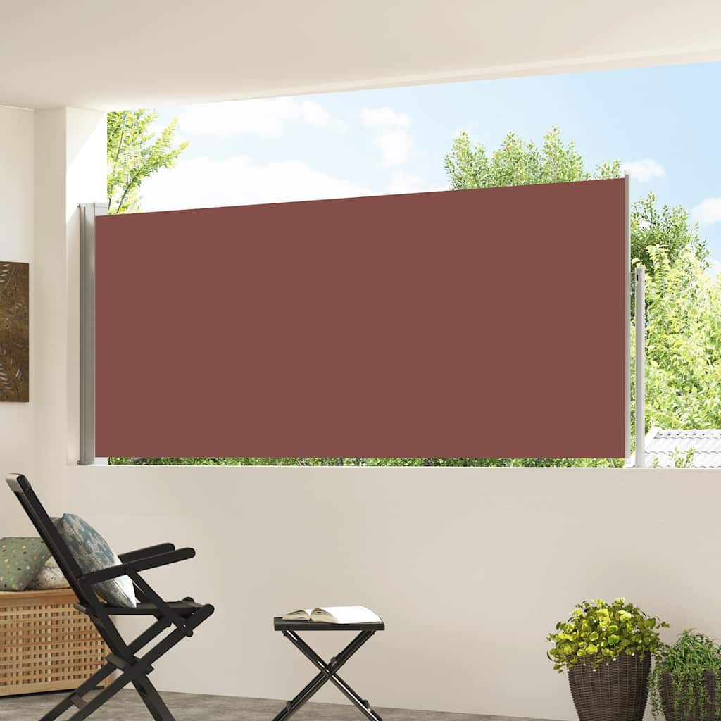 sammenrullelig sidemarkise 117x314 cm brun