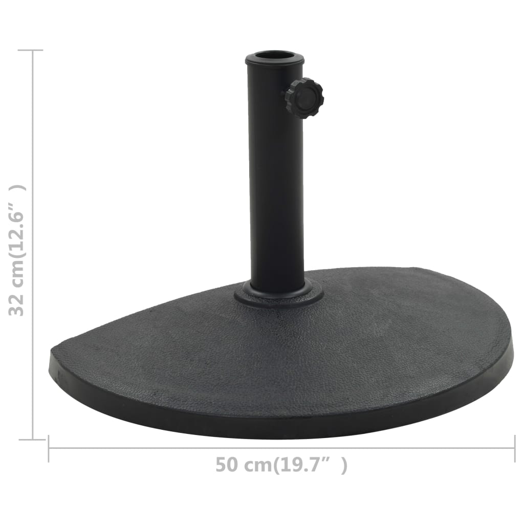 parasolfod rund polyresin 9 kg sort