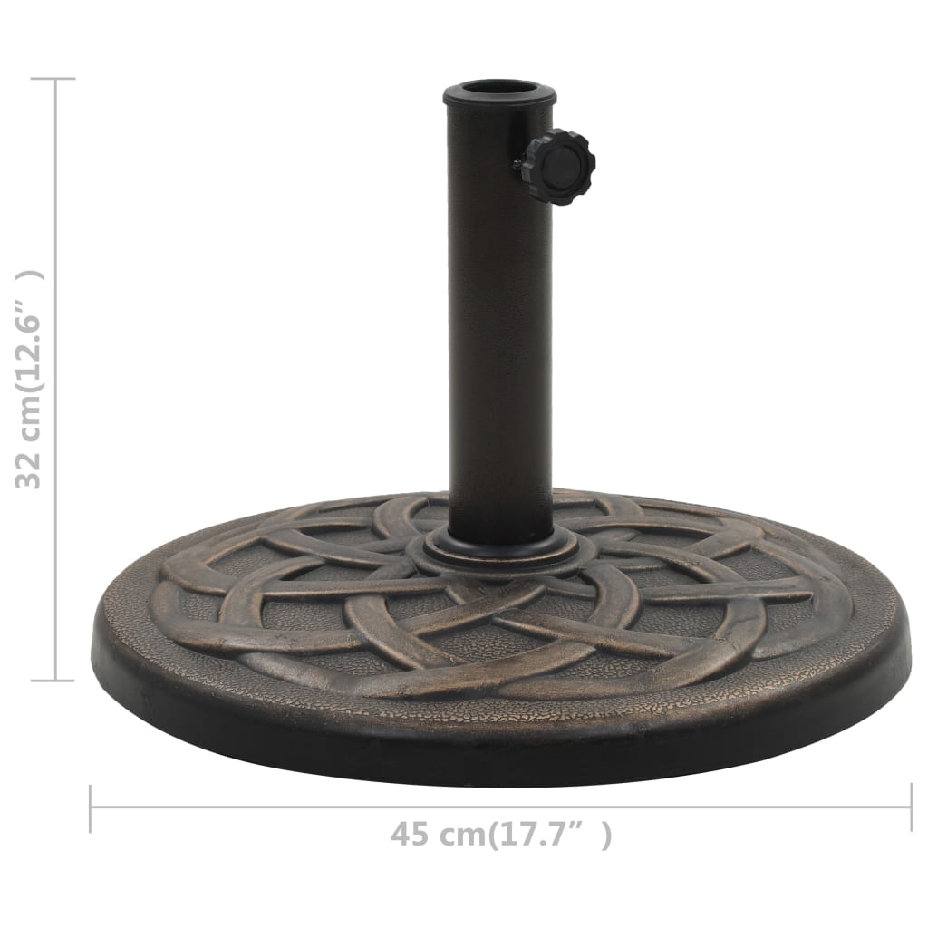 parasolfod rund polyresin 11 kg bronzefarvet