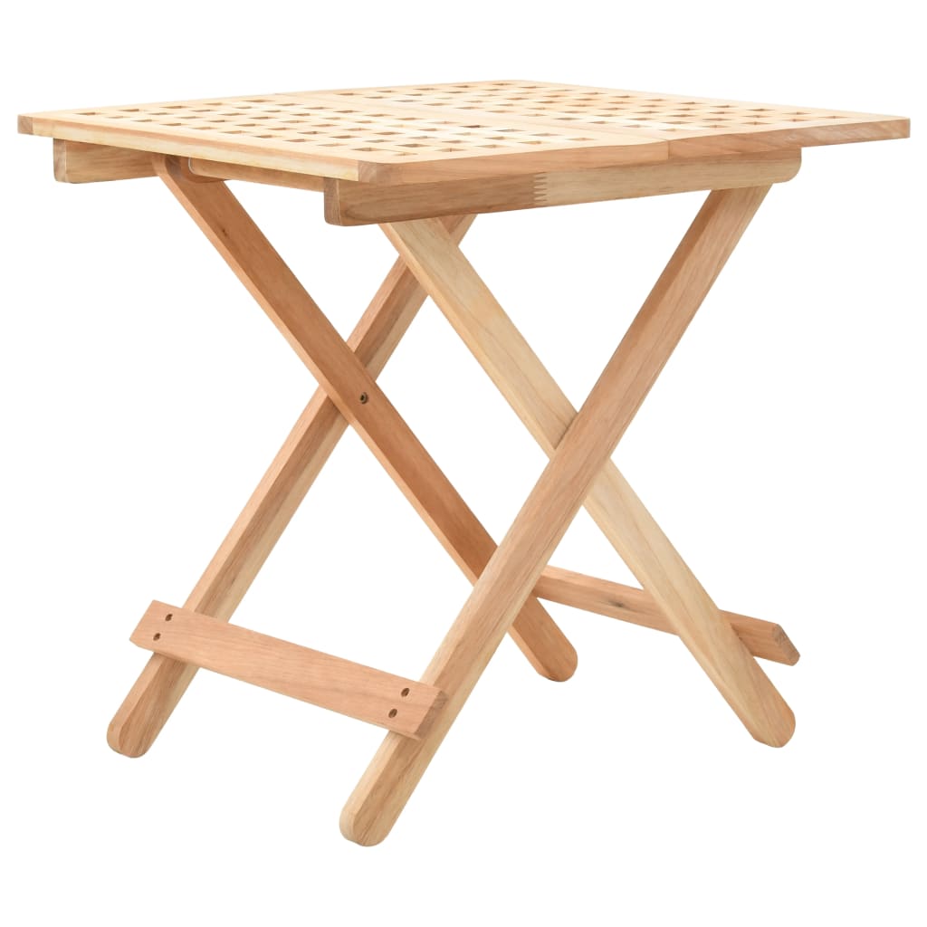 foldbart sidebord massivt valnøddetræ 50 x 50 x 49 cm