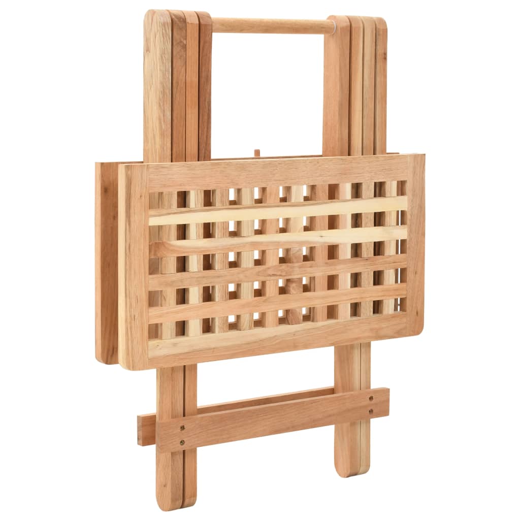 foldbart sidebord massivt valnøddetræ 50 x 50 x 49 cm
