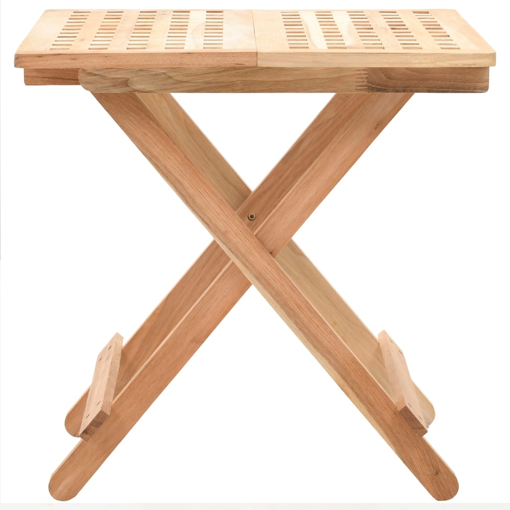 foldbart sidebord massivt valnøddetræ 50 x 50 x 49 cm