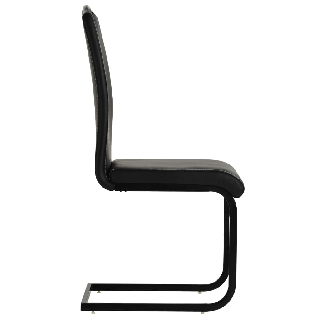 spisebordsstole med cantilever 6 stk. kunstlæder sort