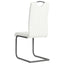 spisebordsstole med cantilever 6 stk. stof hvid