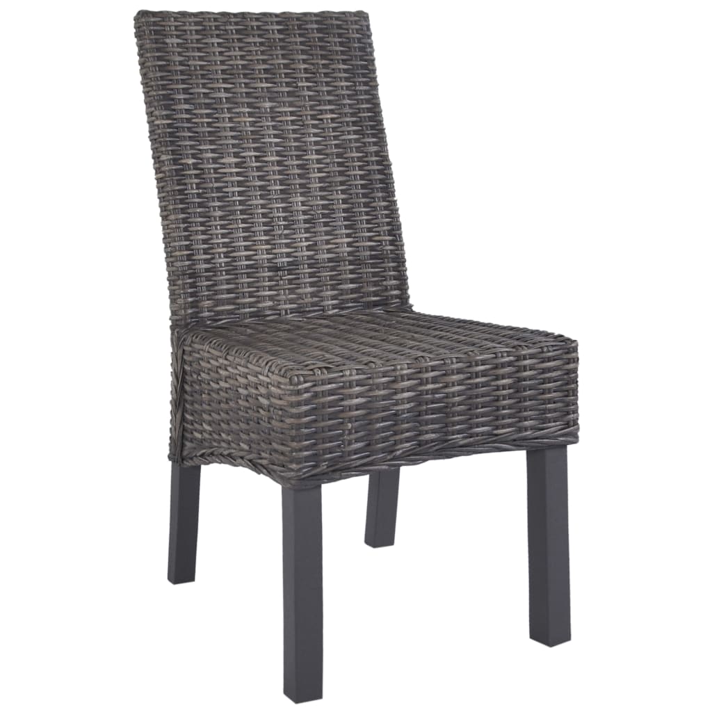 spisebordsstole 4 stk. kubu-rattan og mangotræ brun