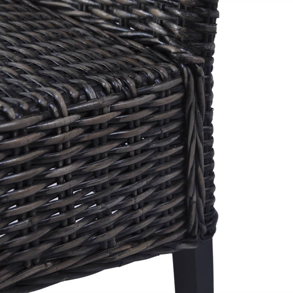 spisebordsstole 4 stk. kubu-rattan og mangotræ sort