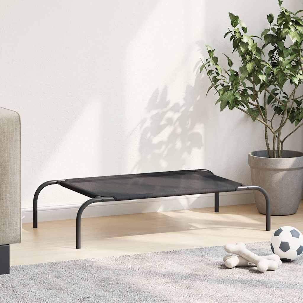 forhøjet hundeseng S textilene sort
