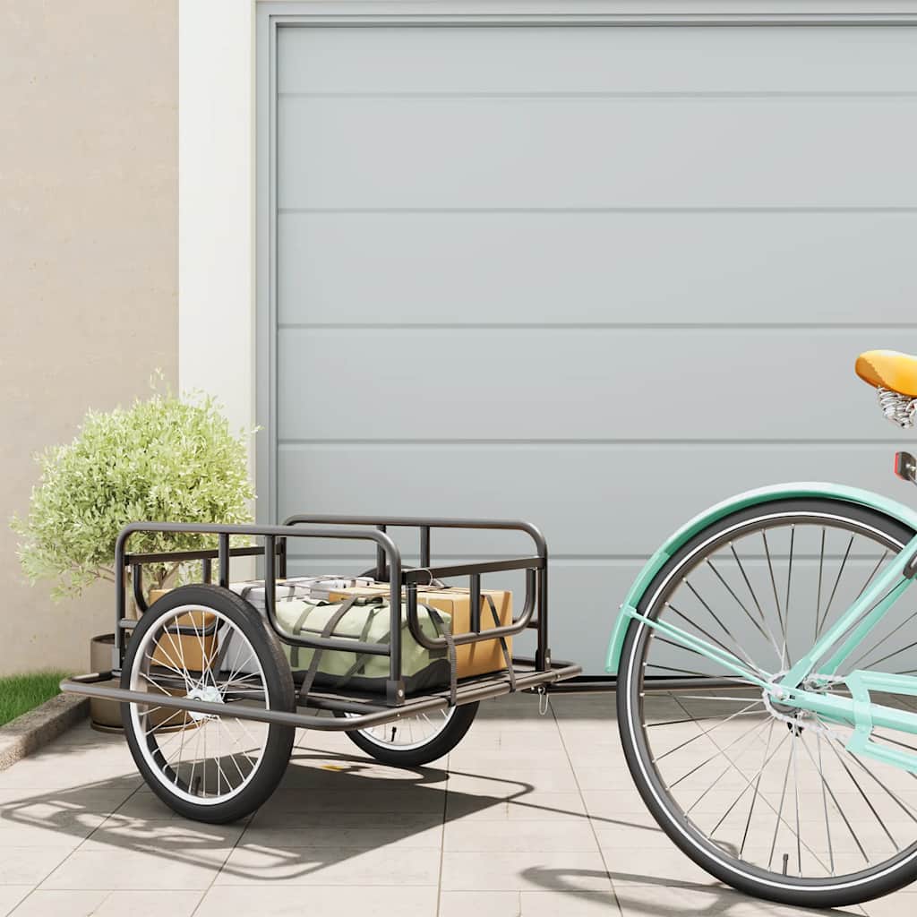 cykelanhænger 130x73x48,5 cm stål sort