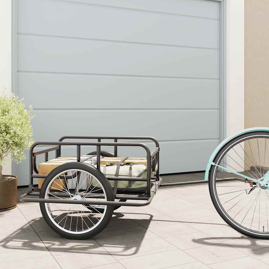 cykelanhænger 130x73x48,5 cm stål sort