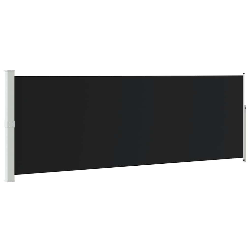 sammenrullelig sidemarkise 160 x 514 cm sort