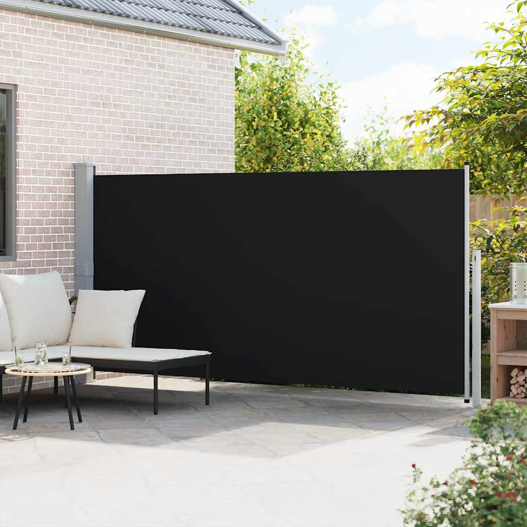 sammenrullelig sidemarkise 160 x 514 cm sort