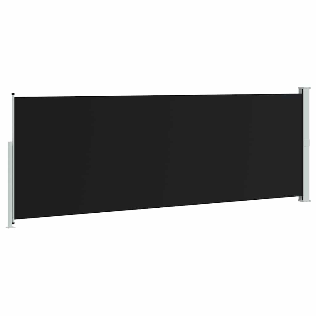 sammenrullelig sidemarkise 160 x 514 cm sort