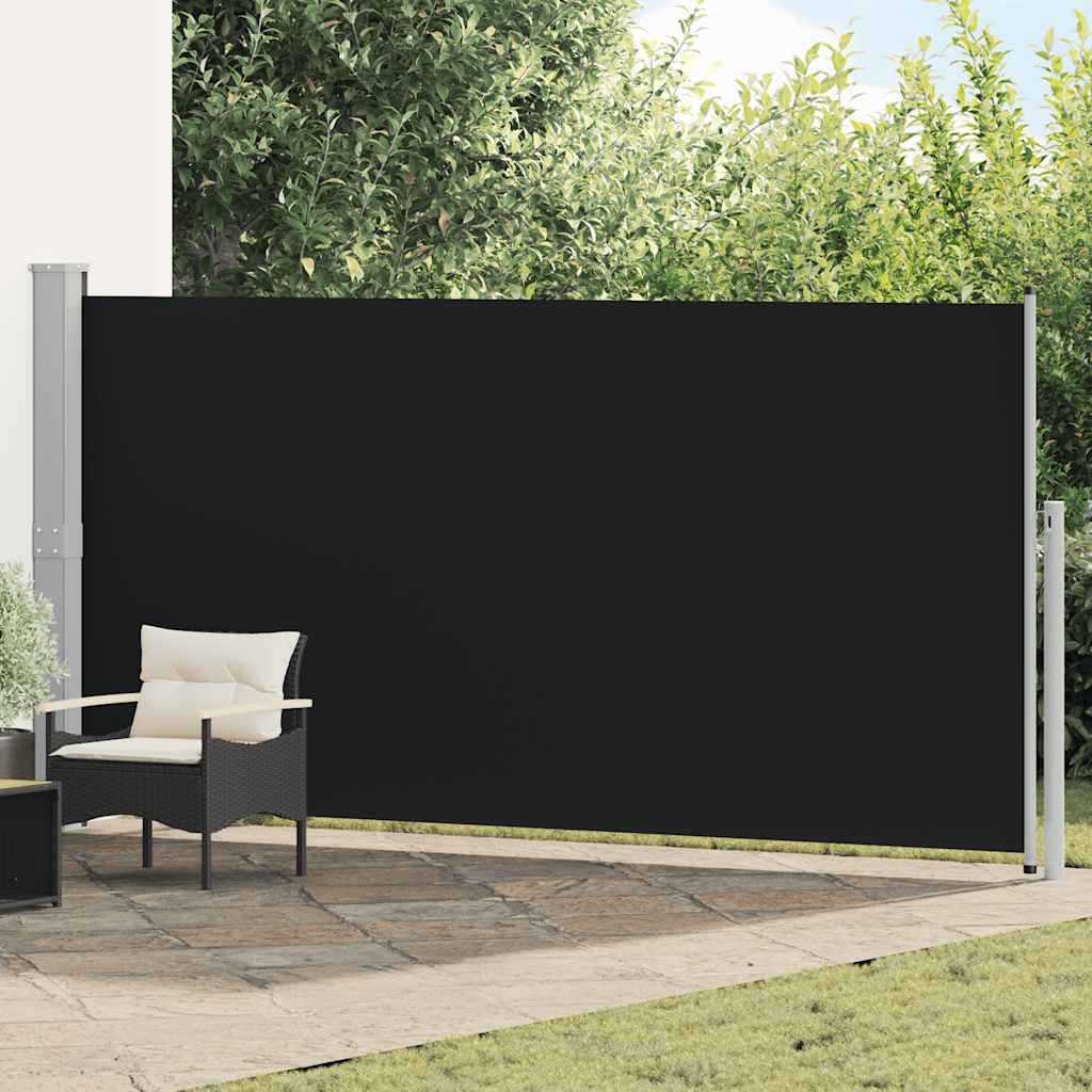 sammenrullelig sidemarkise 160 x 514 cm sort