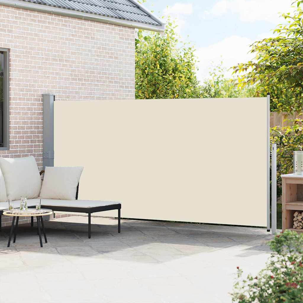 sammenrullelig sidemarkise 160 x 514 cm cremefarvet