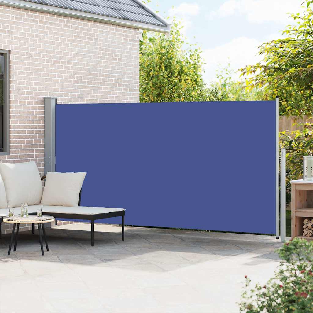 sammenrullelig sidemarkise 160x500 cm blå