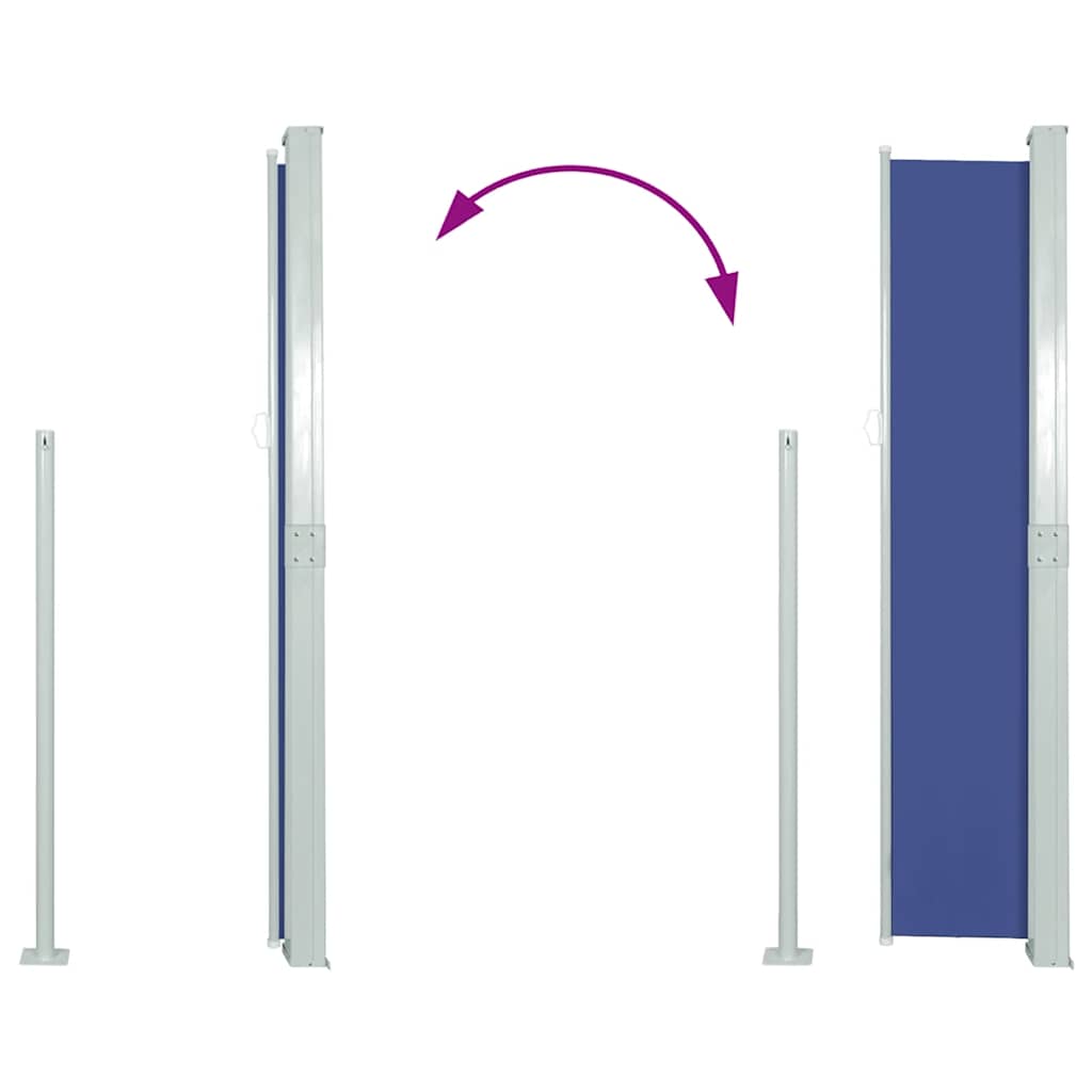 sammenrullelig sidemarkise 160x500 cm blå