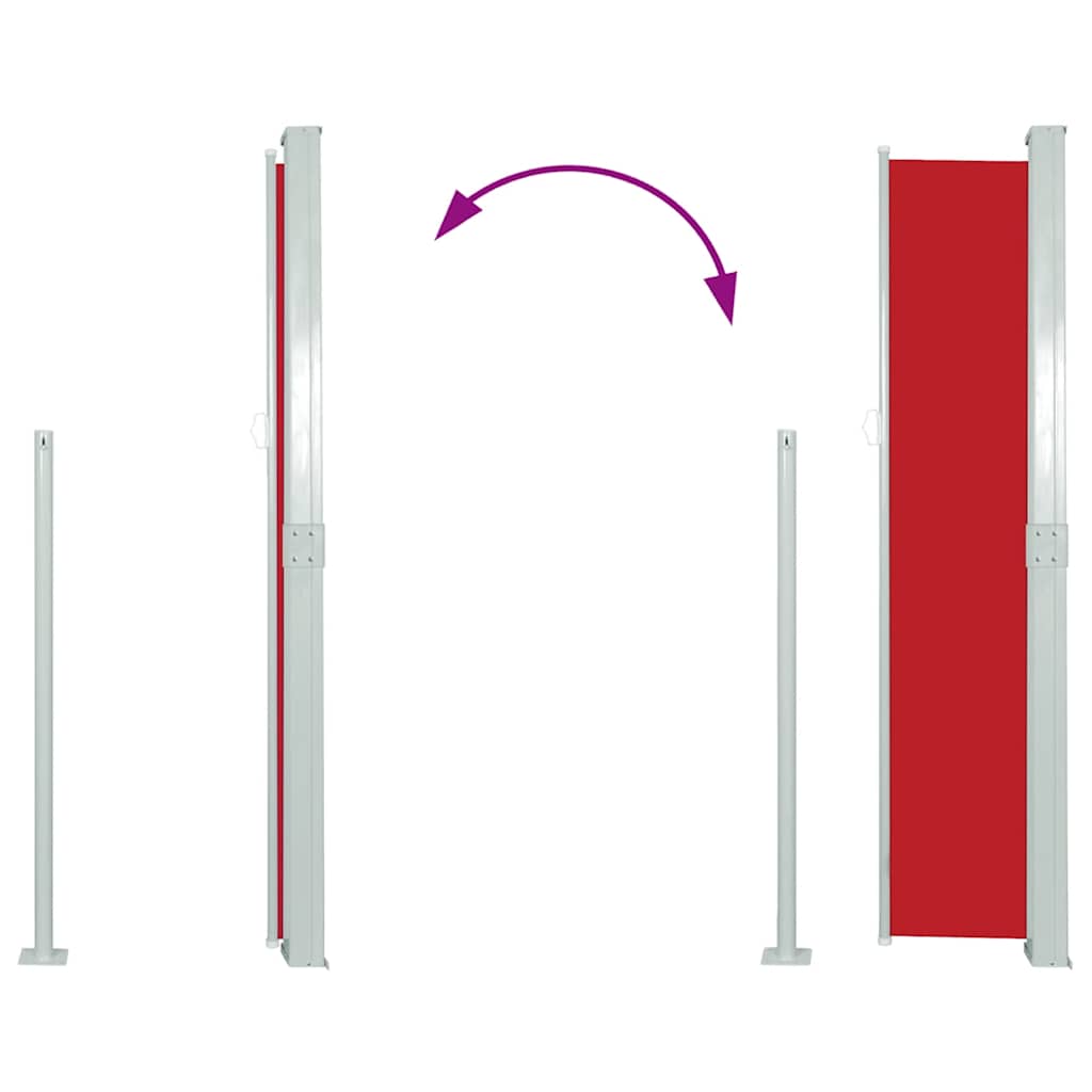 sammenrullelig sidemarkise 160 x 500 cm rød