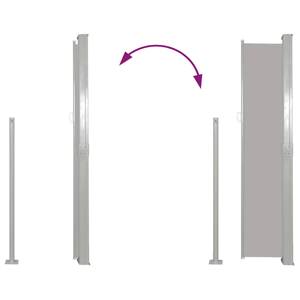 sammenrullelig sidemarkise 160 x 514 cm grå