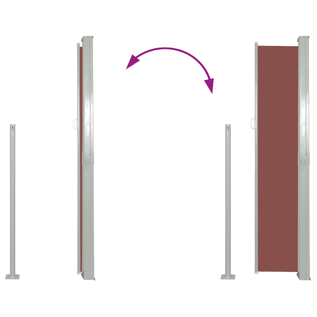 sammenrullelig sidemarkise 160 x 500 cm brun