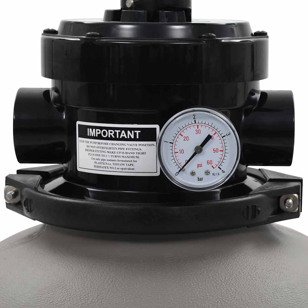 sandfilter til pool multiventil med 4 indstillinger grå 350 mm