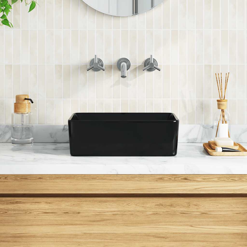 håndvask 40 x 30 x 13 cm keramik sort