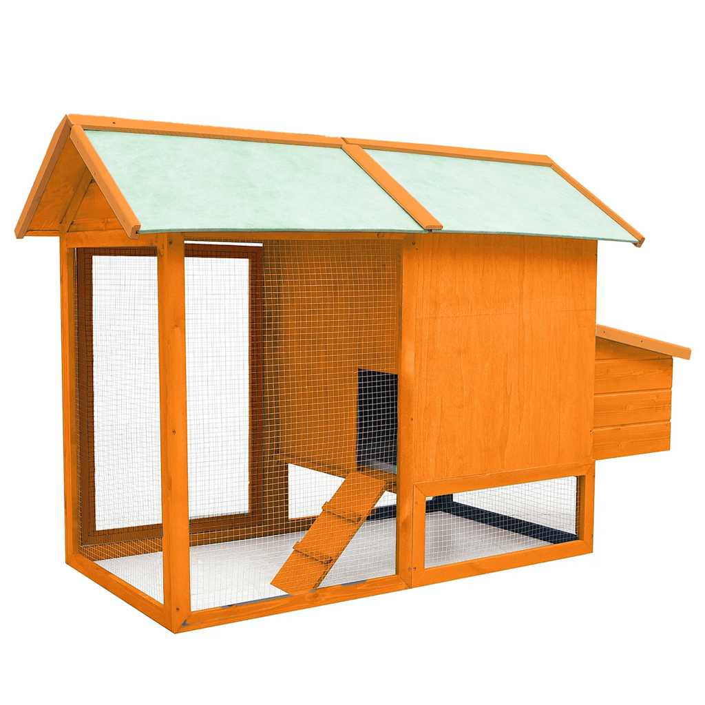 hønsehus 170x81x110 cm massivt fyrre- og grantræ