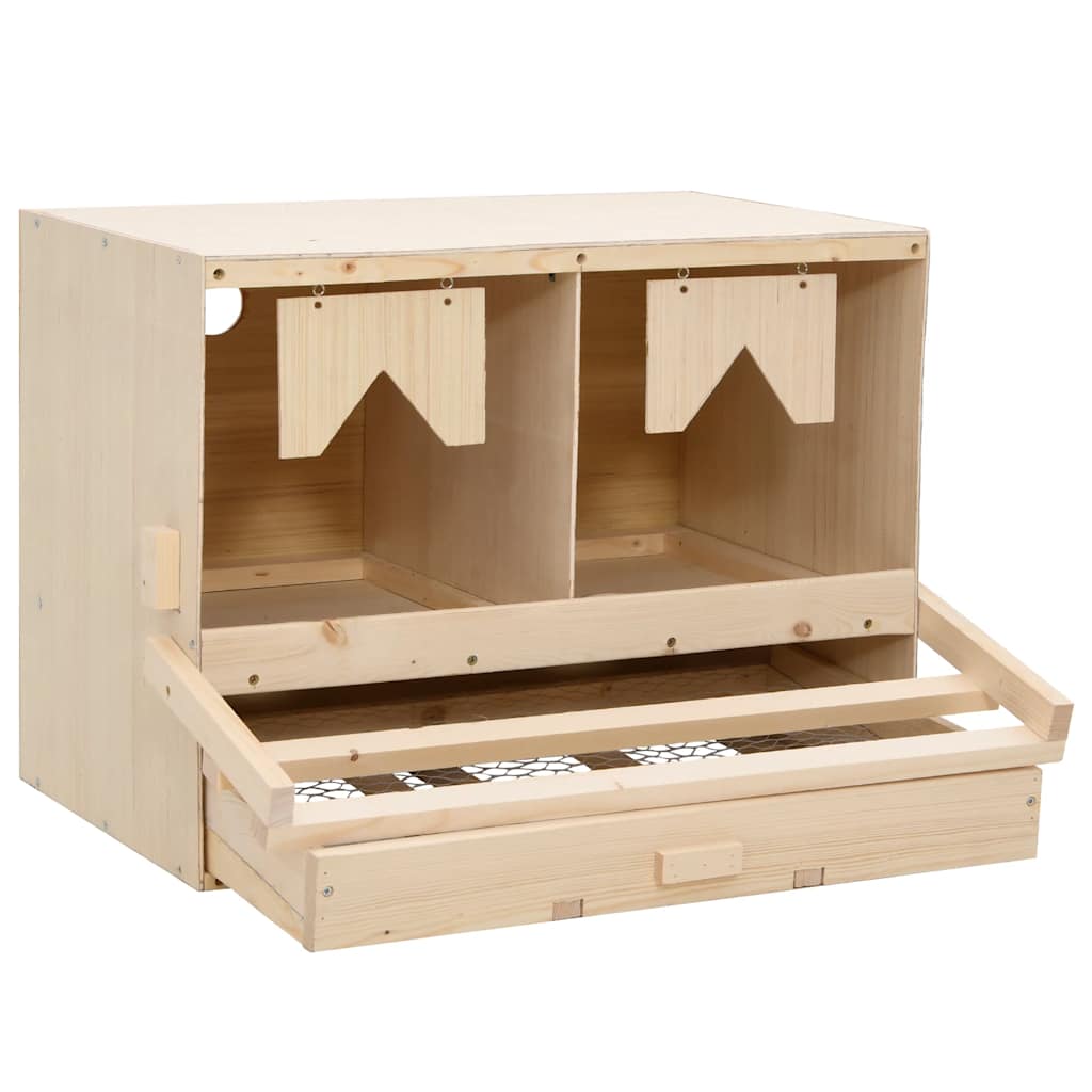 rugekasse 2 rum 63 x 40 x 45 cm massivt fyrretræ