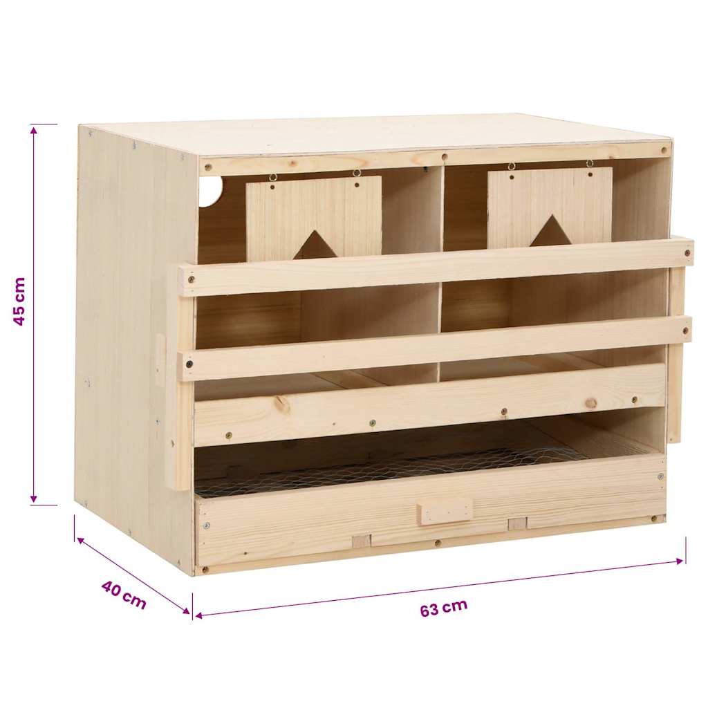 rugekasse 2 rum 63 x 40 x 45 cm massivt fyrretræ