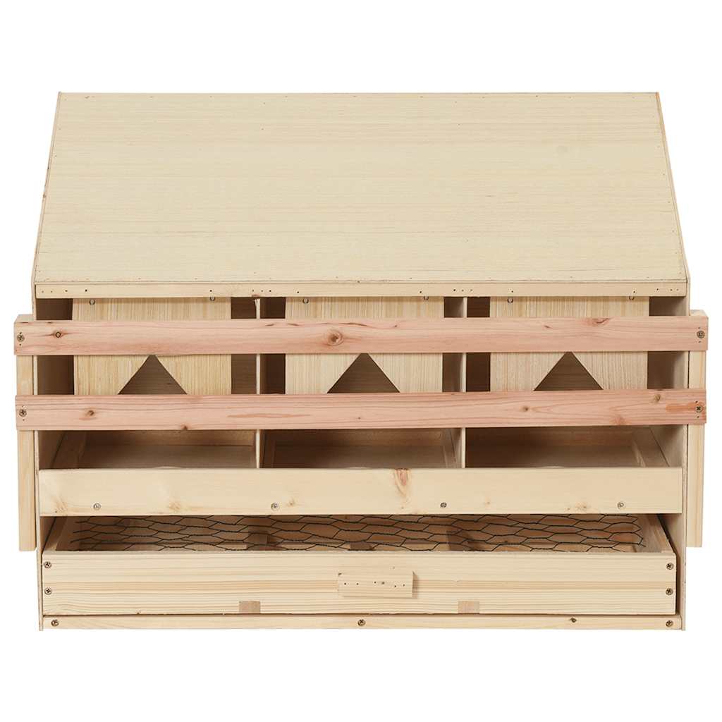 redekasse til høns med 3 rum 72x33x54 cm massivt fyrretræ