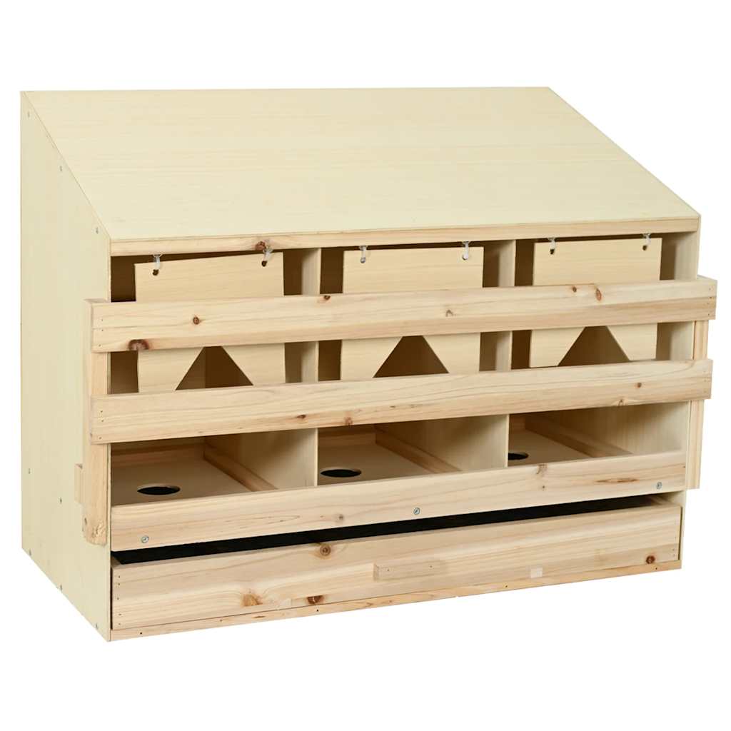 rugekasse 3 rum 93 x 40 x 65 cm massivt fyrretræ