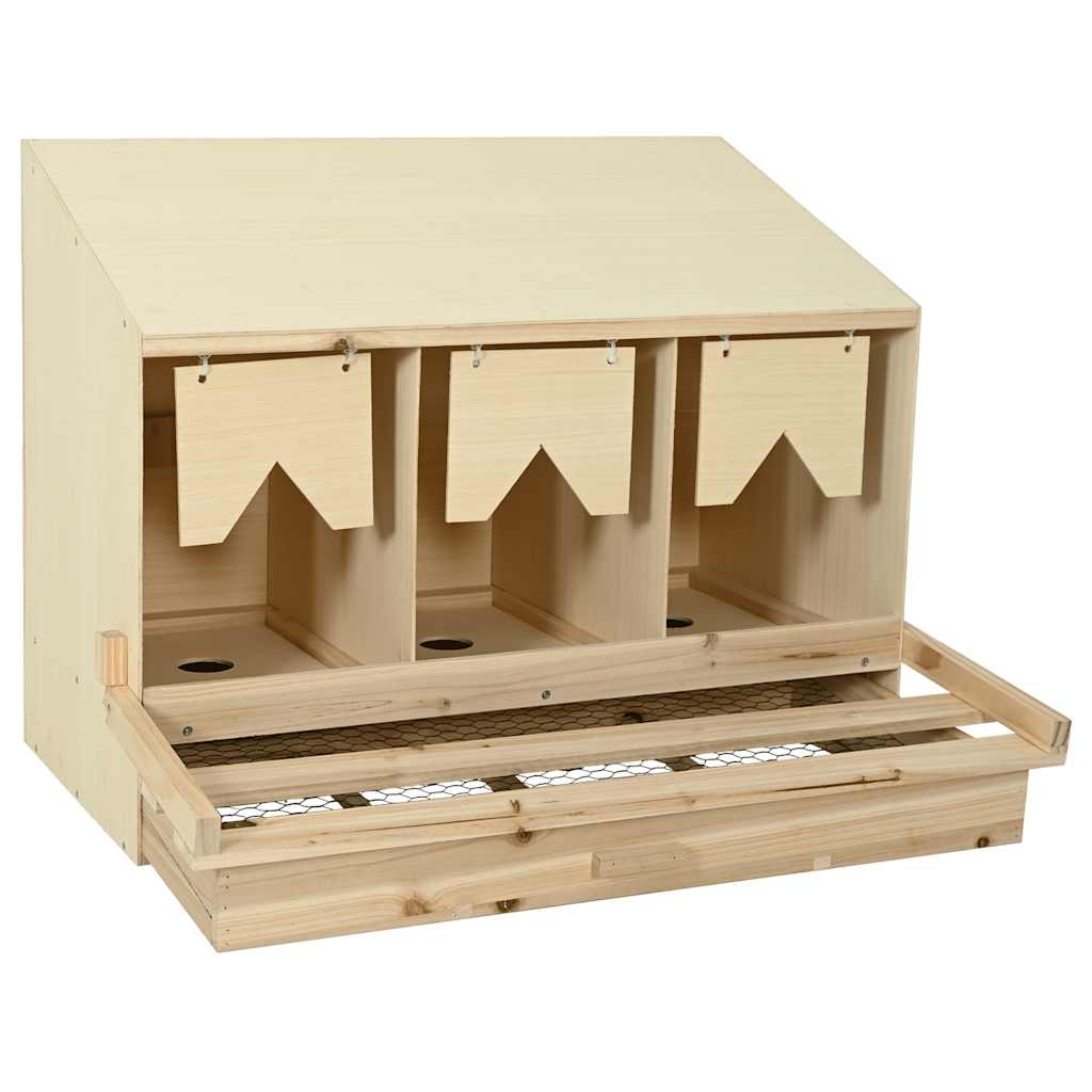 rugekasse 3 rum 93 x 40 x 65 cm massivt fyrretræ