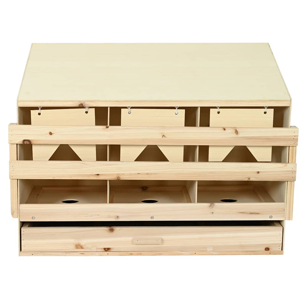 rugekasse 3 rum 93 x 40 x 65 cm massivt fyrretræ