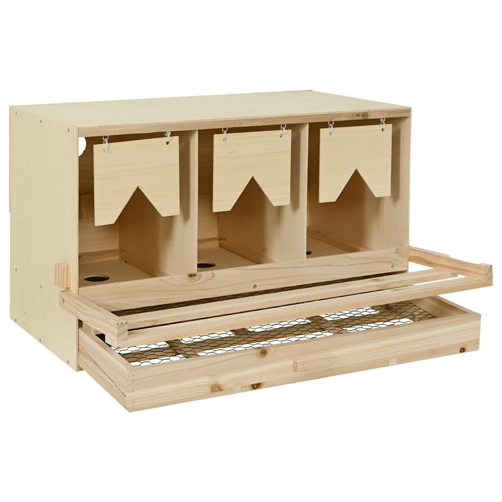 rugekasse 3 rum 96 x 40 x 45 cm massivt fyrretræ