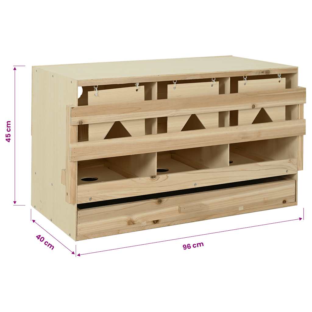 rugekasse 3 rum 96 x 40 x 45 cm massivt fyrretræ