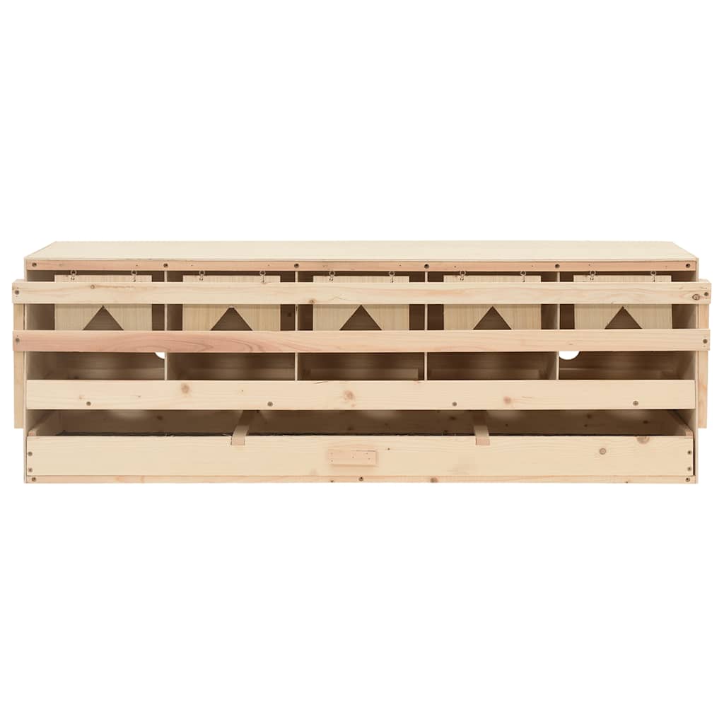 redekasse til høns med 5 rum 117x33x38 cm massivt fyrretræ