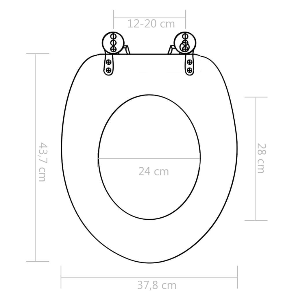 toiletsæde med soft close-låg MDF muslingeskalsdesign