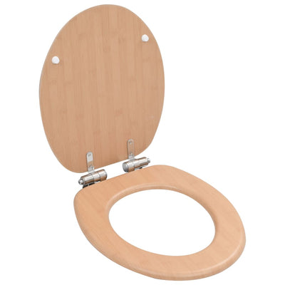 toiletsæde med soft close-låg MDF bambusdesign