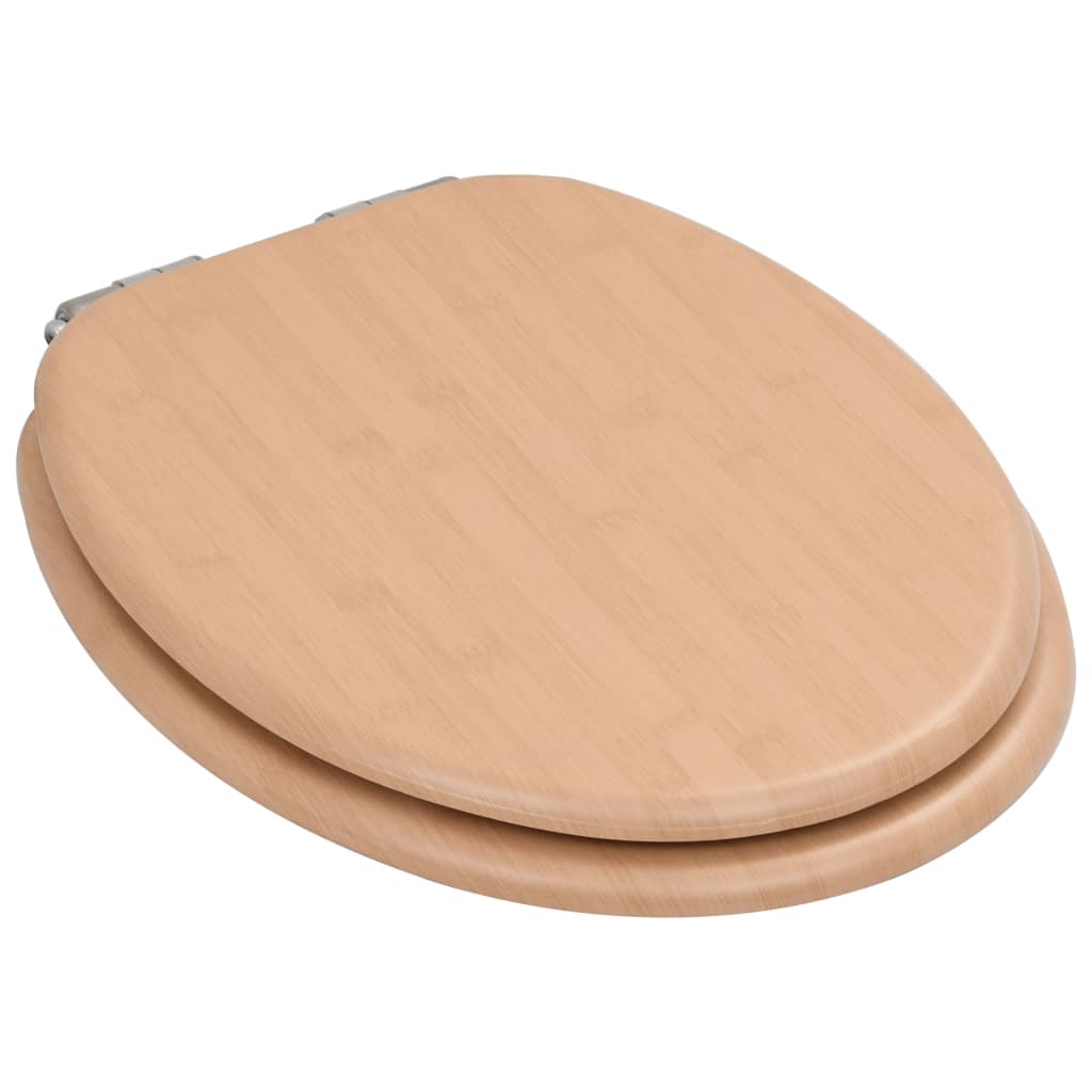 toiletsæde med soft close-låg MDF bambusdesign