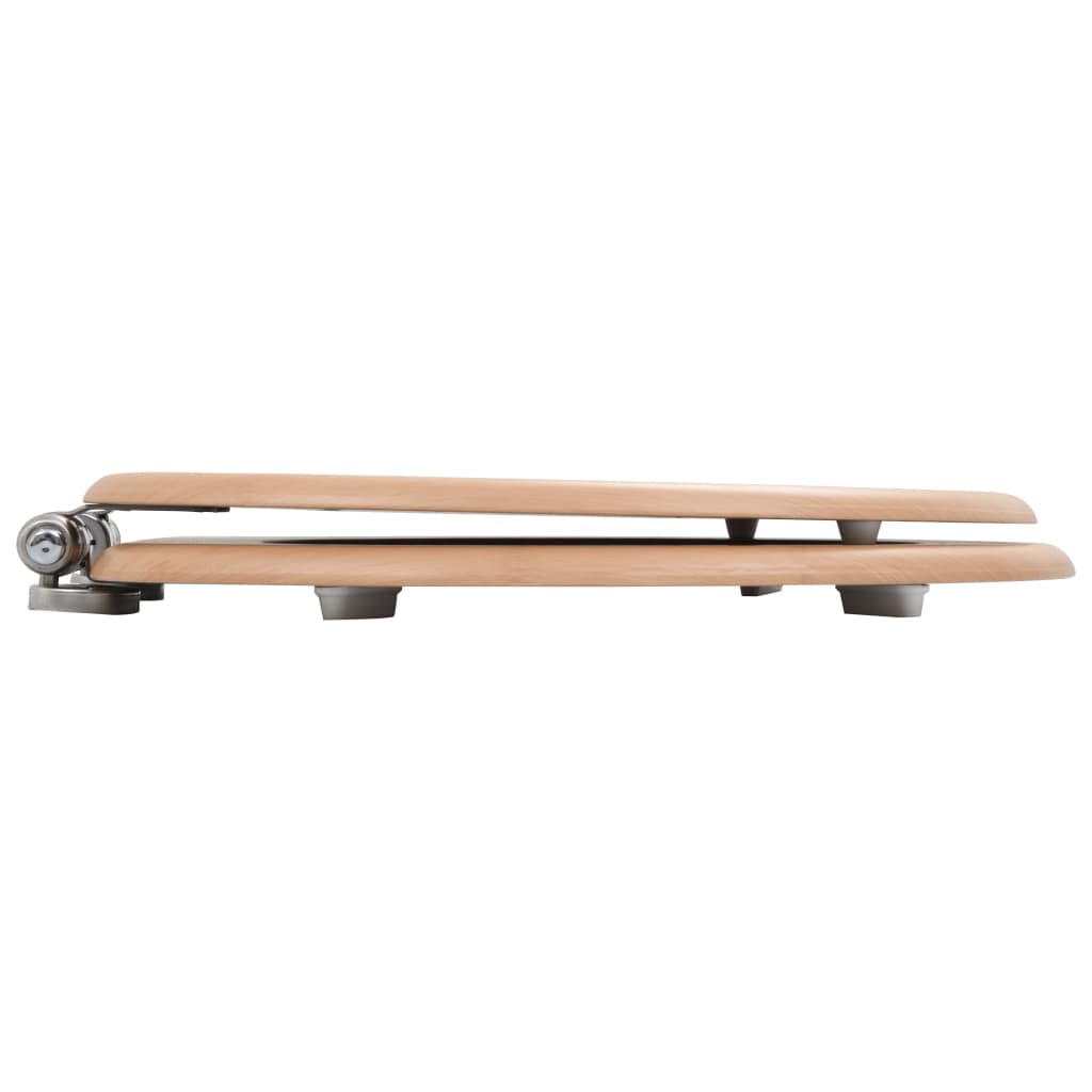 toiletsæde med soft close-låg MDF bambusdesign