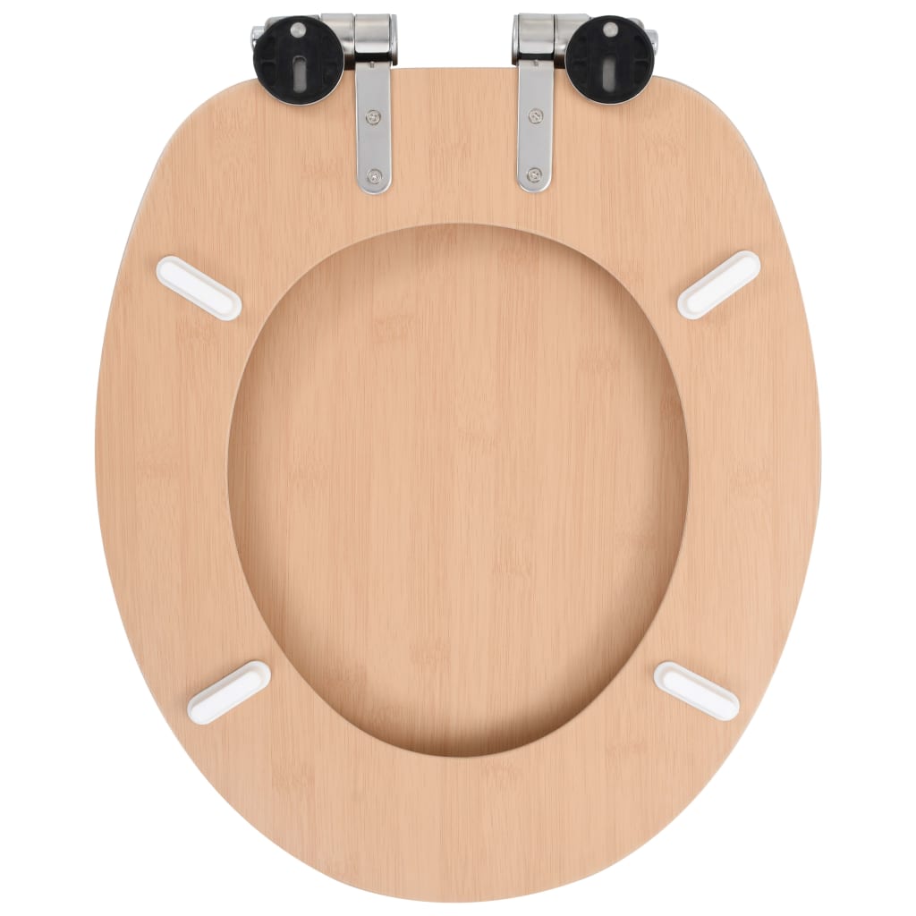 toiletsæde med soft close-låg MDF bambusdesign