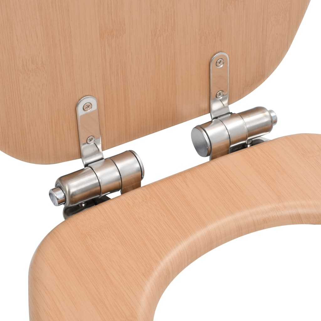 toiletsæde med soft close-låg MDF bambusdesign