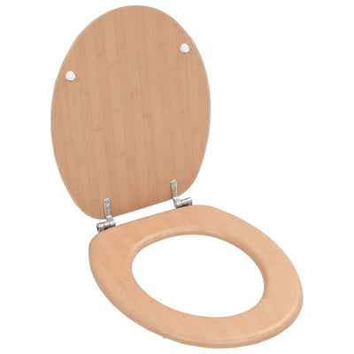 toiletsæde med låg MDF bambusdesign