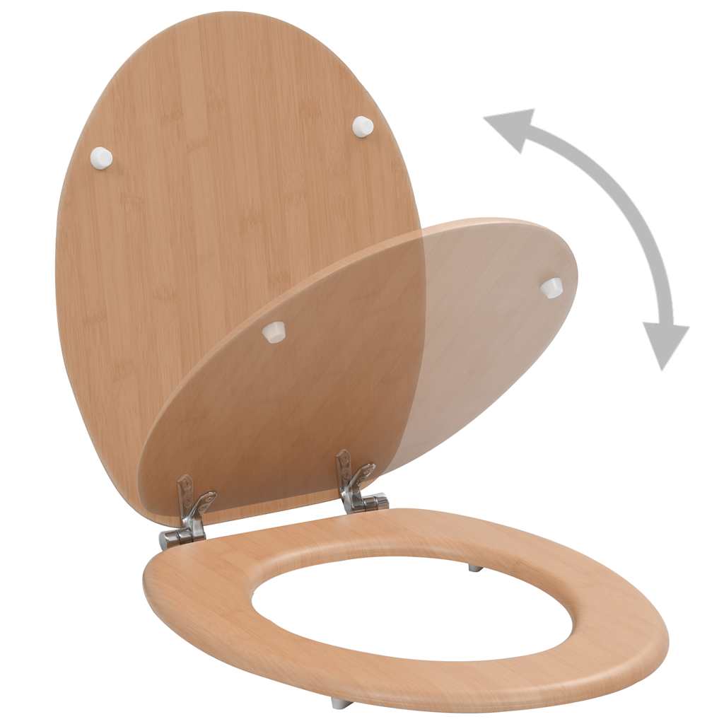 toiletsæde med låg MDF bambusdesign