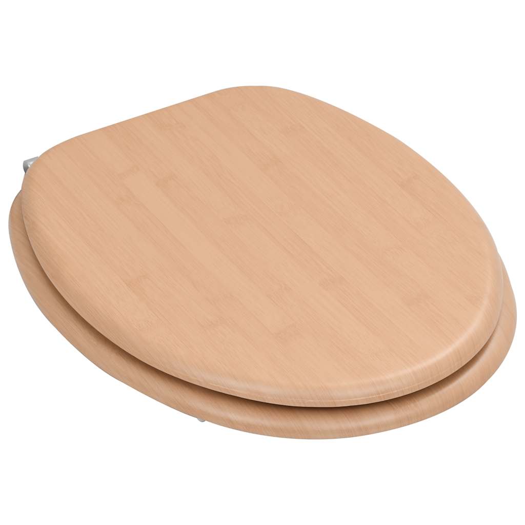 toiletsæde med låg MDF bambusdesign