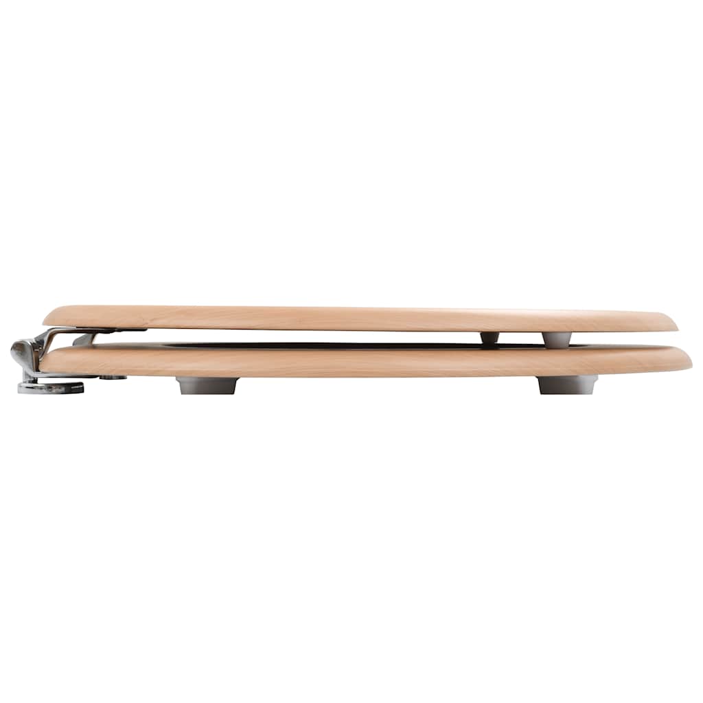 toiletsæde med låg MDF bambusdesign